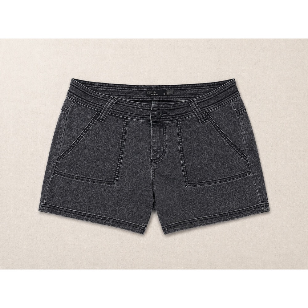 Prana Women 8 Gray Organic Cotton Blend Stretch Utility‎ Shorts Patch Pocket